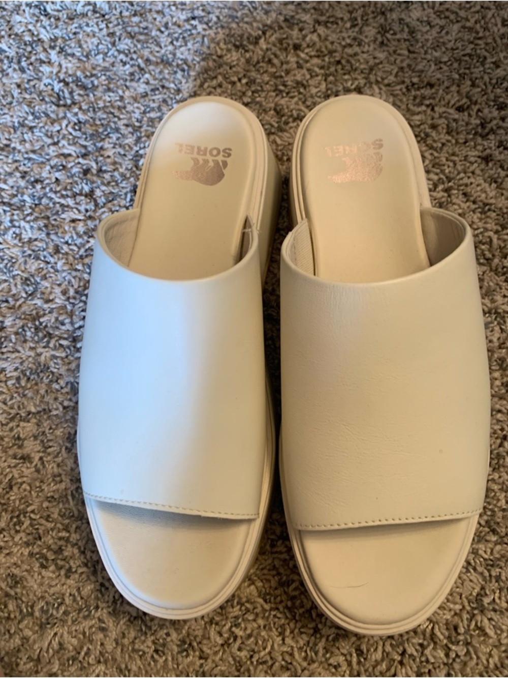 Sorel Cream Open-Toe Slide Mules